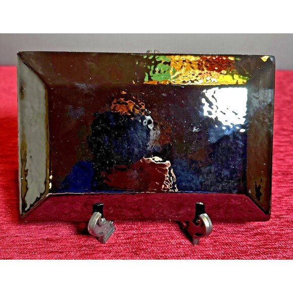 Japanese Ginbari Cloisonné Enamel Small Decorative Tray, Pink Peony Design - Picture 3 of 11